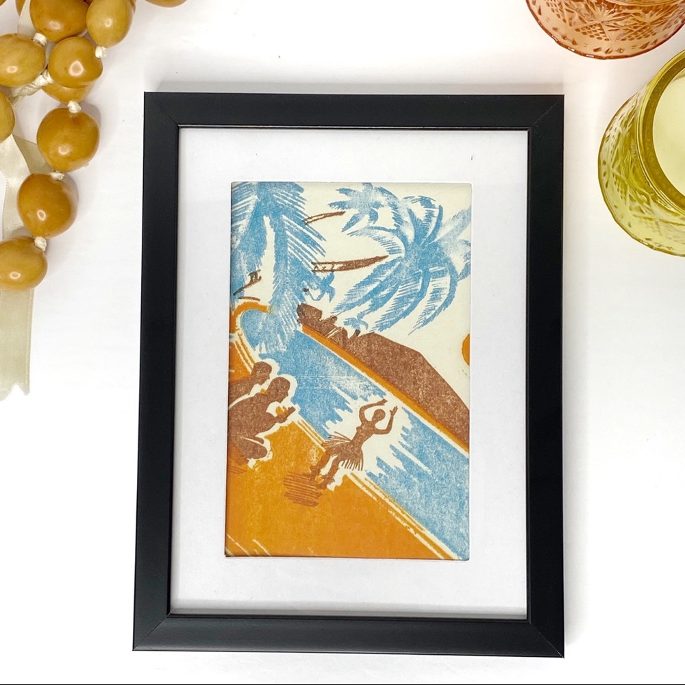 Framed Vintage Re-print Hawaiian Postcard
